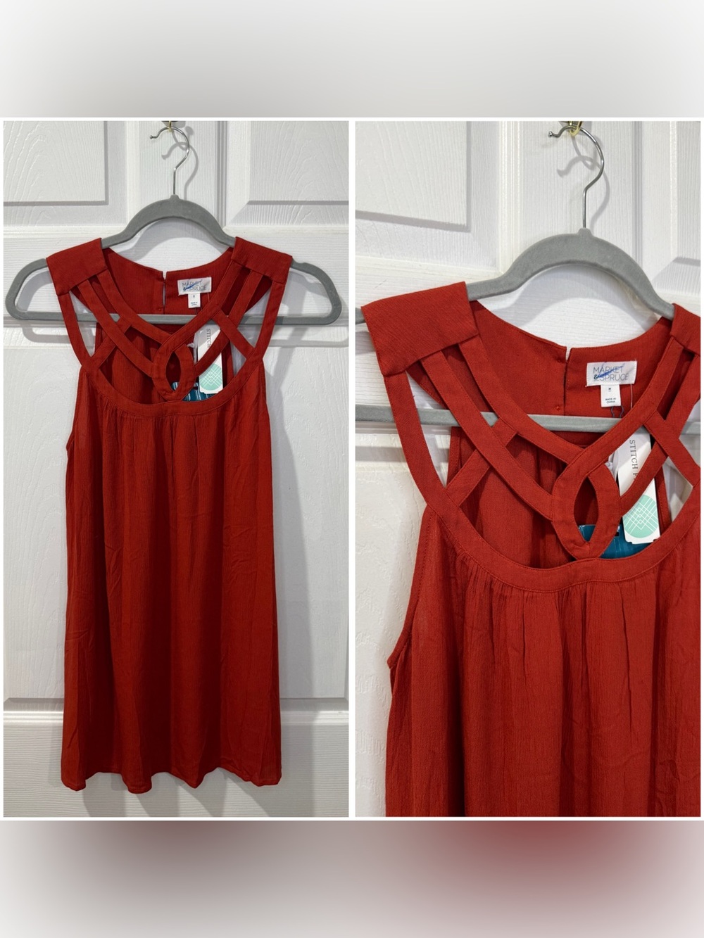 NWT Market & Spruce burnt orange sleeveless tank top size medium